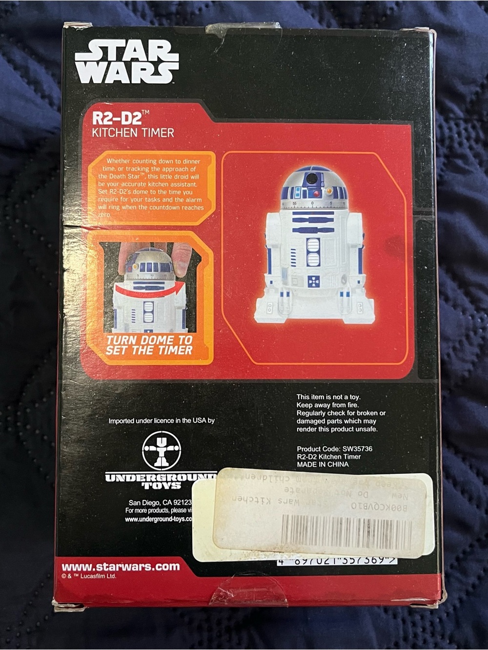 DISNEY Star Wars R2-D2 Kitchen Timer Turn Dome To Set Time Open Box - Picture 2 of 5
